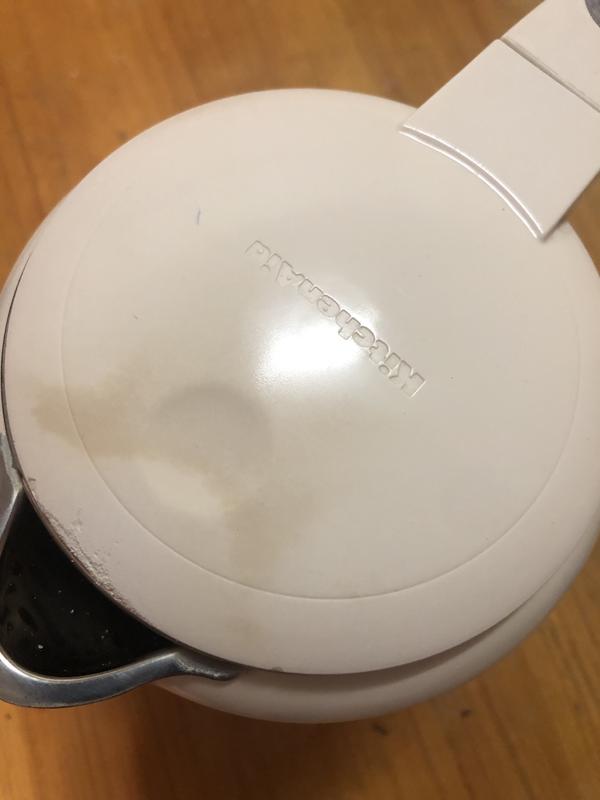 Discolouration and can see plastic particles falling in kettle