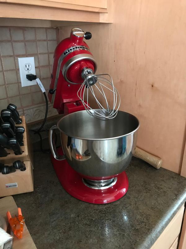 Kitchen Aid White Standing Mixer K45SS Bread Hook Balloon Whisk Paddle 10  Speed