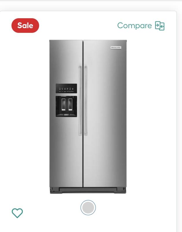 KitchenAid 22.6-cu ft Counter-depth Side-by-Side Refrigerator with