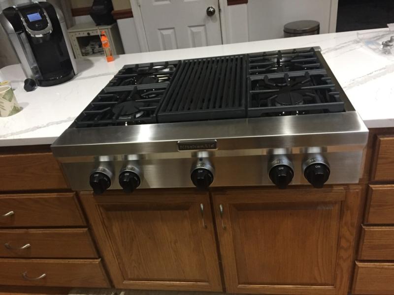 Stainless Steel 36 Inch 4 Burner With Grill Gas Rangetop