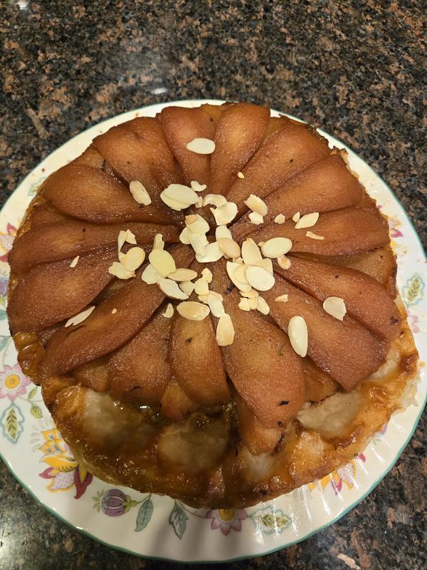 Pear upside-down cake.