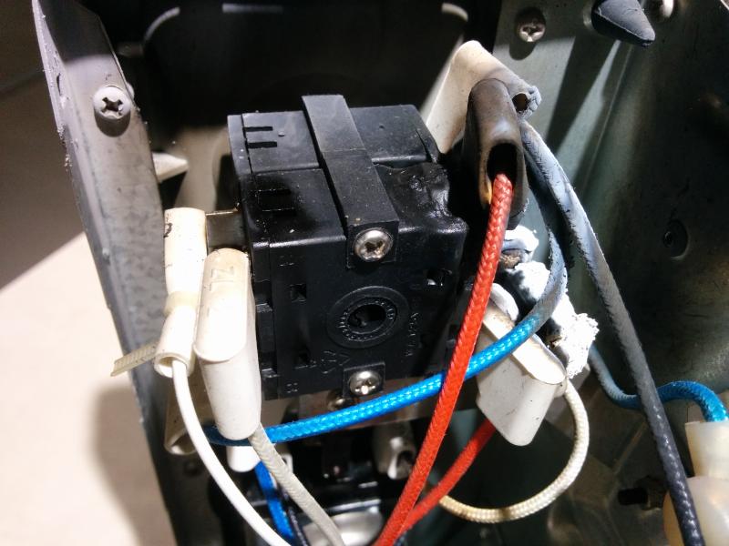 Melted "Function" switch and connectors