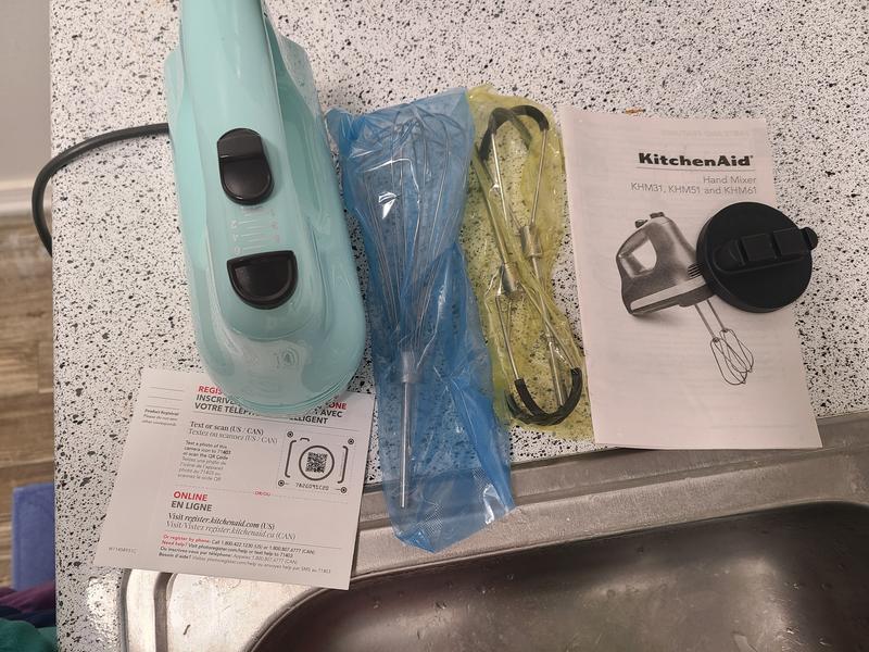 KitchenAid 5-Speed Hand Mixer KHM5121C Ice Blue New