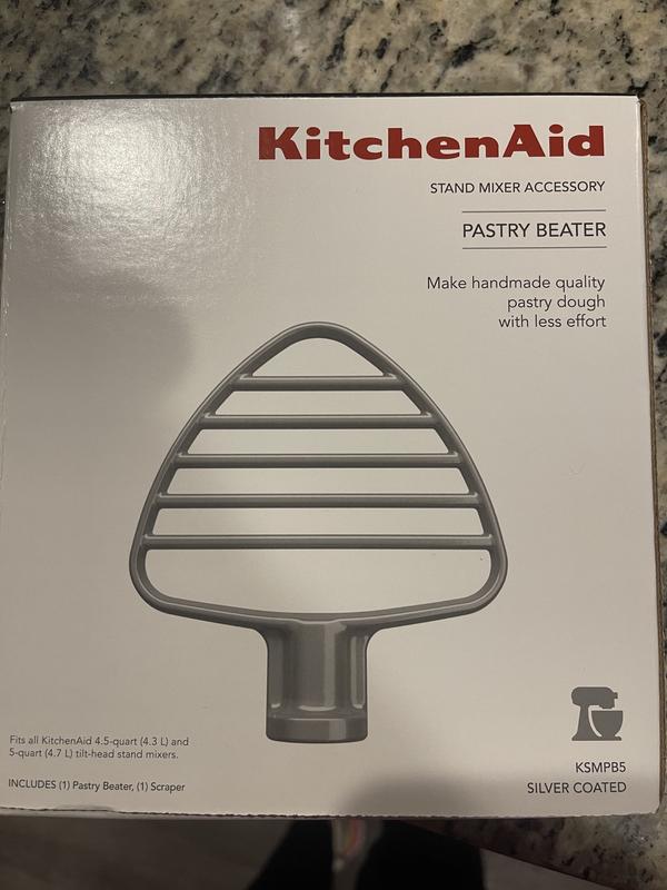 KitchenAid Pastry Tilt Head Stand Mixer Beater Attachment, Silver