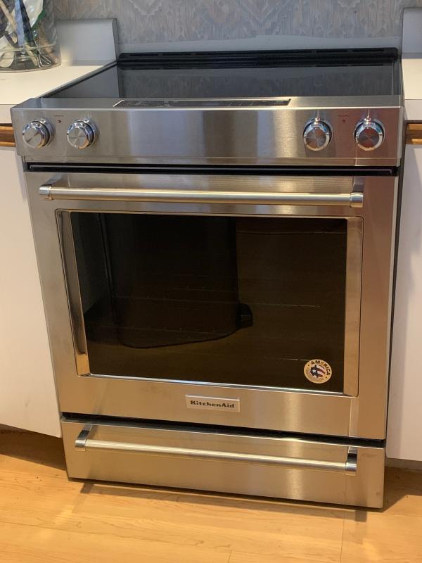 KitchenAid 6.4 cu. ft. SlideIn Electric Range in PrintShield Black