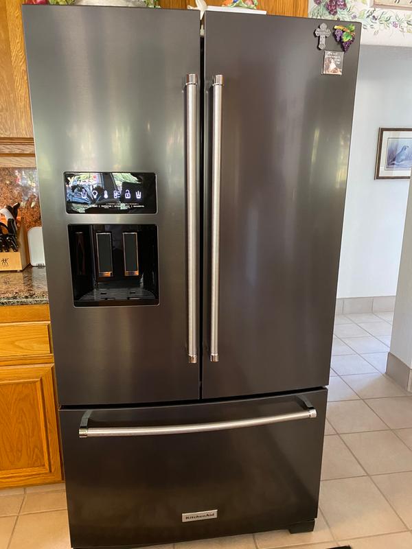 Kitchenaid 26 8 Cu Ft French Door Refrigerator In Stainless Steel Krff507ess At The Home Depot Mobile