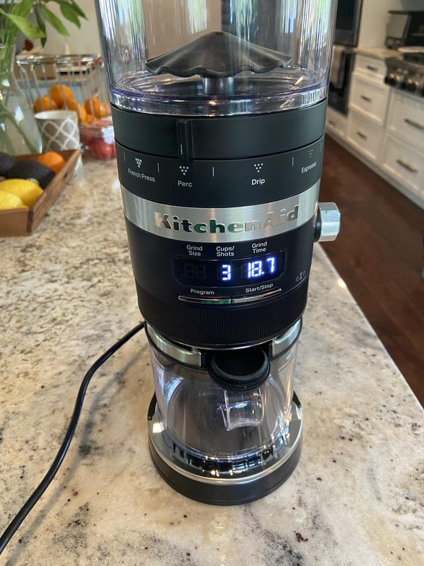 KitchenAid Matte Black Burr Coffee Grinder + Reviews