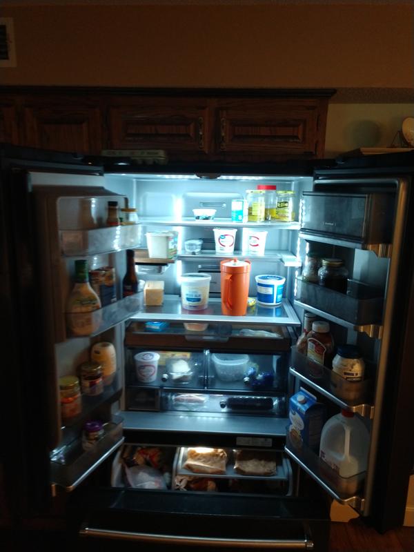 Stainless Steel 23 8 Cu Ft 36 Counter Depth French Door Platinum Interior Refrigerator Krfc704fss Kitchenaid