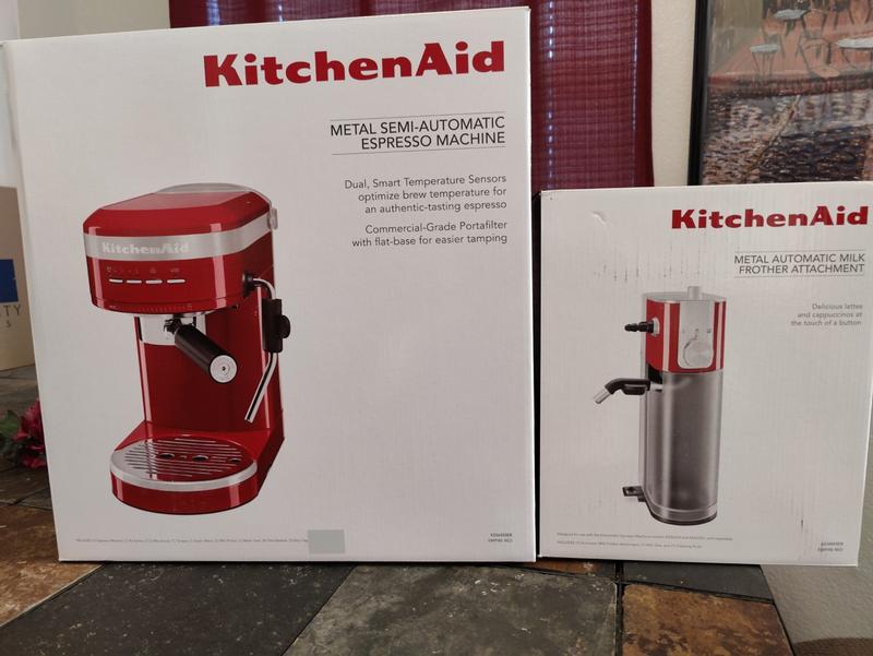 KitchenAid Metal Semi-Automatic Espresso Machine,Red/Black,USA