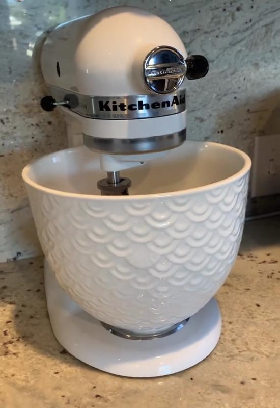 KitchenAid 5 Quart White Mermaid Lace Ceramic Bowl