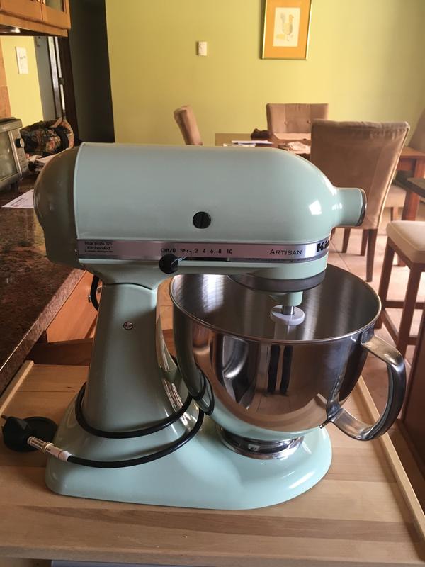 My new stand mixer plus this beautiful ceramic bread bowl w/ lid and  scraper that my MIL sent me! : r/Kitchenaid