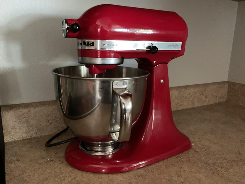 KitchenAid Artisan 5 Qt. 10-Speed Empire Red Stand Mixer with Flat