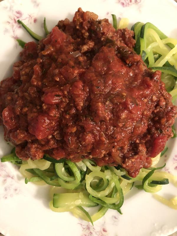 Zoodles (zucchini noodles) & sauce