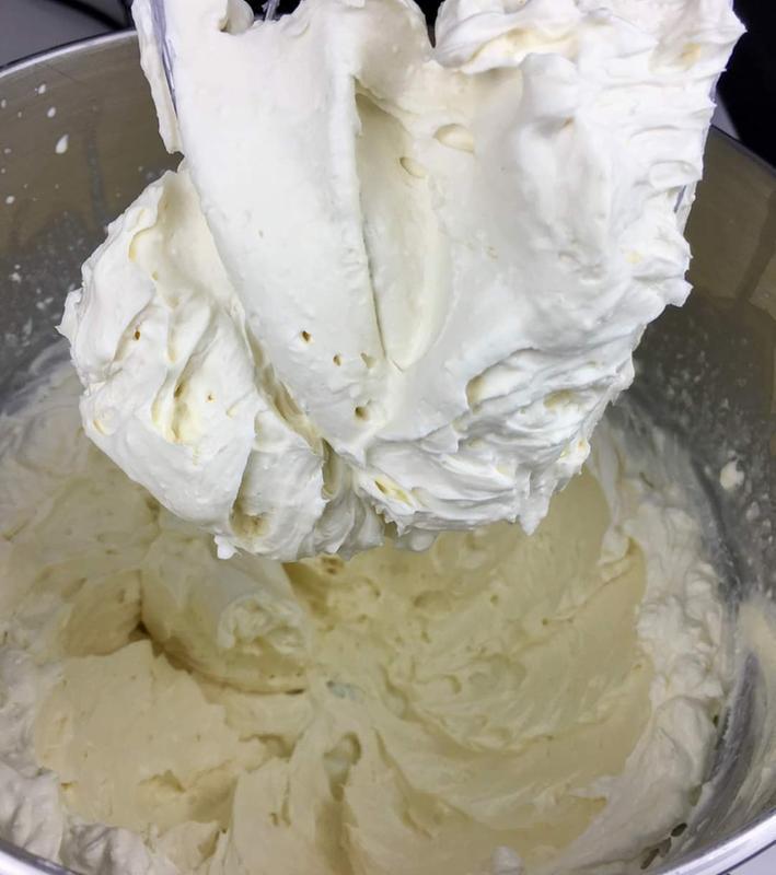 Perfect whipping cream she made for a coconut cream pie