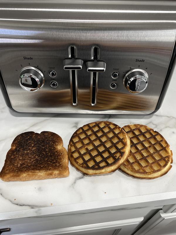On 3 for frozen waffles, on 1 for toast