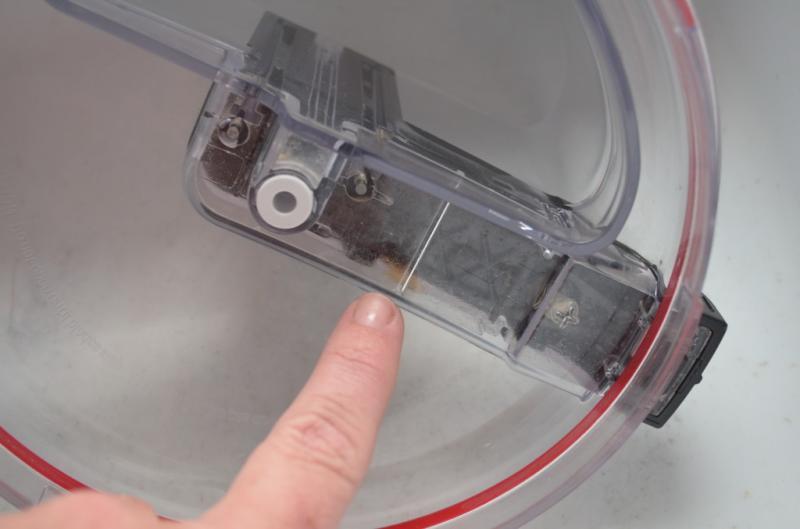 pointing to food particle