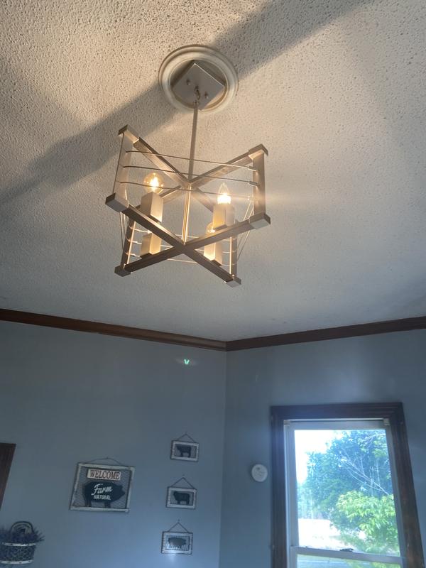 Kichler Lente 4-Light Brushed Nickel Industrial Geometric Medium Hanging Pendant Light