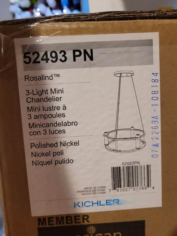 Kichler Rosalind 3-Light Polished Nickel Traditional Chandelier