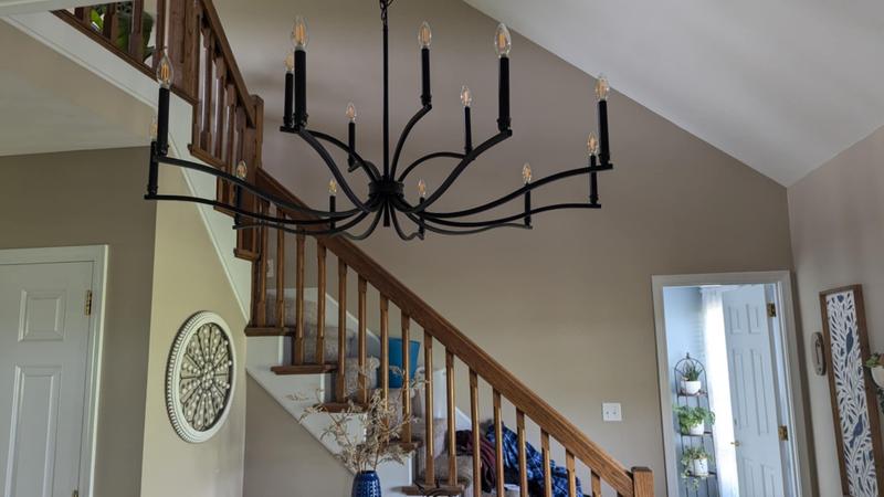 Kichler Malene 14-Light Black Traditional Bare Bulb Chandelier