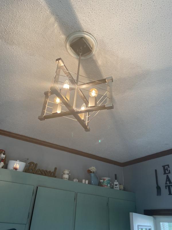 Kichler Lente 4-Light Brushed Nickel Industrial Geometric Medium Hanging Pendant Light