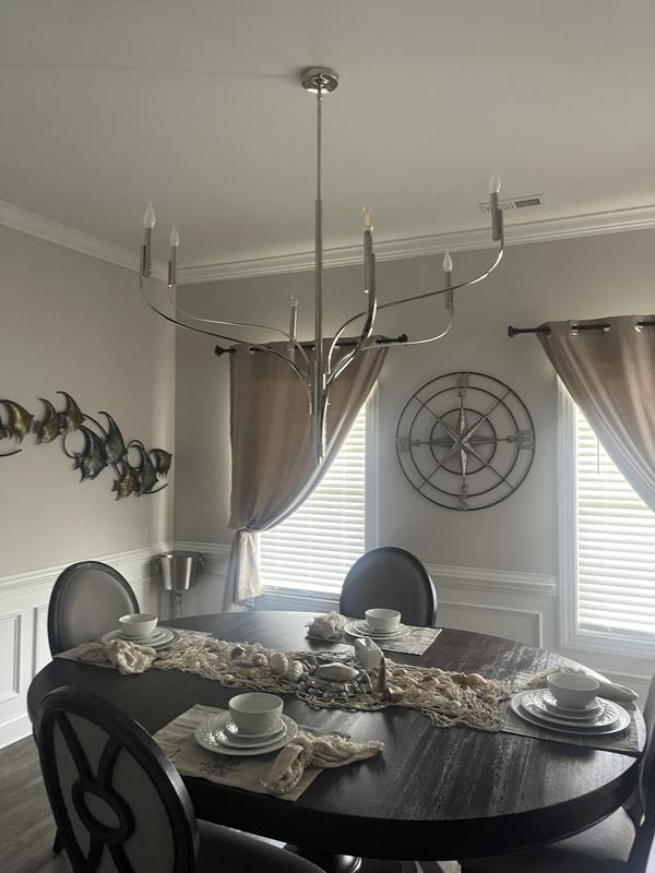 Kichler Livadia 6-Light Polished Nickel Modern/Contemporary Bare Bulb Chandelier
