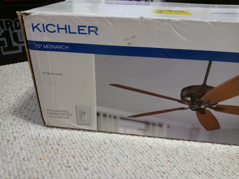 thumbnail image 2 of 70\" Kichler Monarch Patio Copper Ceiling Fan With Wall Control - #73R70... 2 of 11