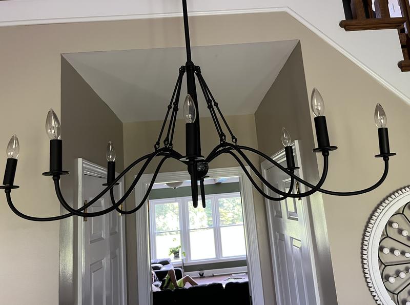 Freesia 8 Light Oval Chandelier Anvil Iron | Kichler Lighting