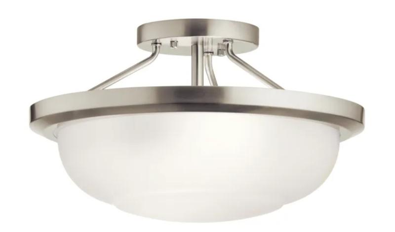 Ritson 2 Light Semi Flush Glass Nickel | Kichler Lighting