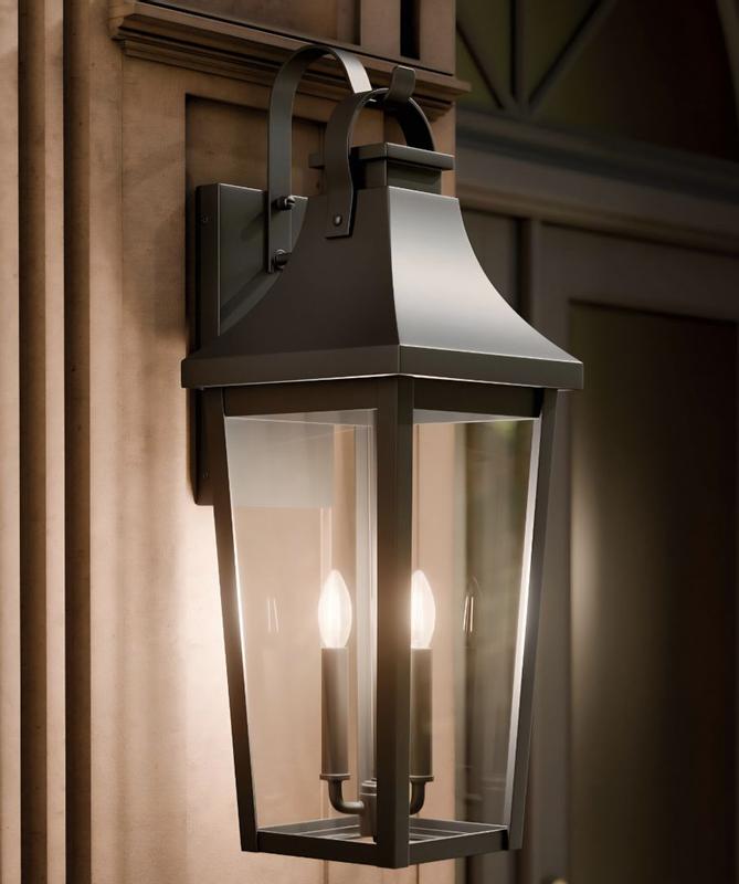 Mathus 2 Light Outdoor Wall Light in Textured Black | Kichler Lighting