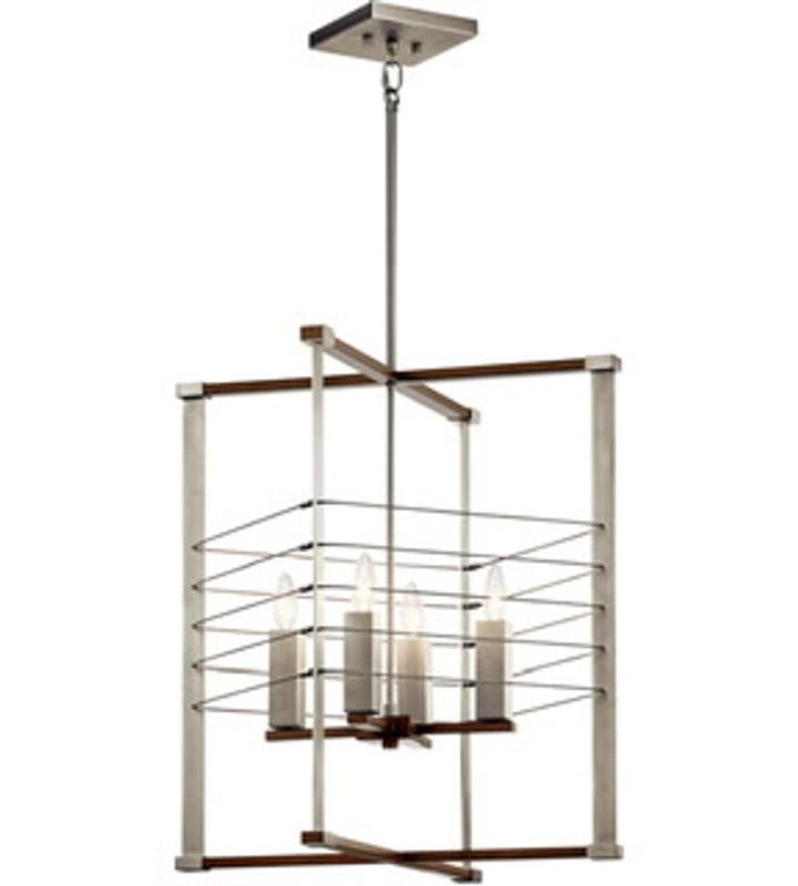 Kichler Lente 4-Light Brushed Nickel Industrial Geometric Medium Hanging Pendant Light