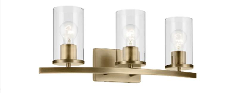 Crosby 3 Light Vanity Light Black | Kichler Lighting