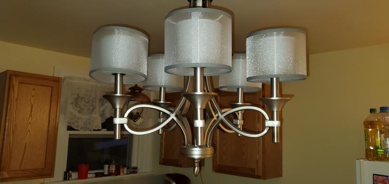 Lacey 28 5 Light Semi Flush in Pewter