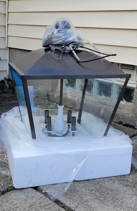 Kichler Dame 4 -Light Character Bronze Farmhouse Clear glass Lantern ...