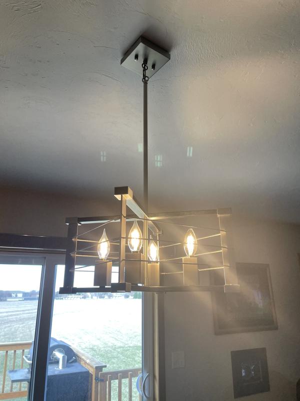 Kichler Lente 4-Light Brushed Nickel Industrial Geometric Medium Hanging Pendant Light