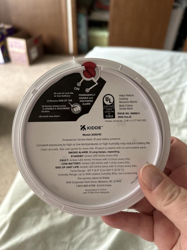Discharged smoke alarm