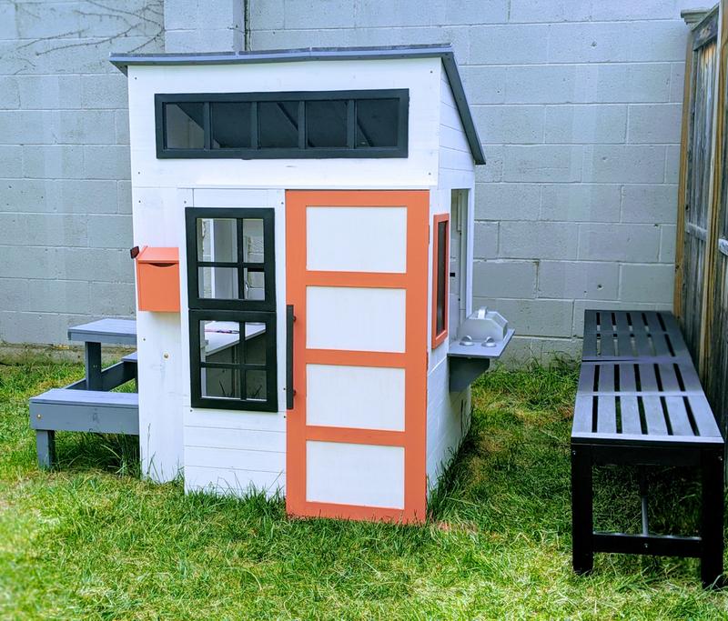 Picnic Table KidKraft Modern Outdoor Wooden Playhouse With