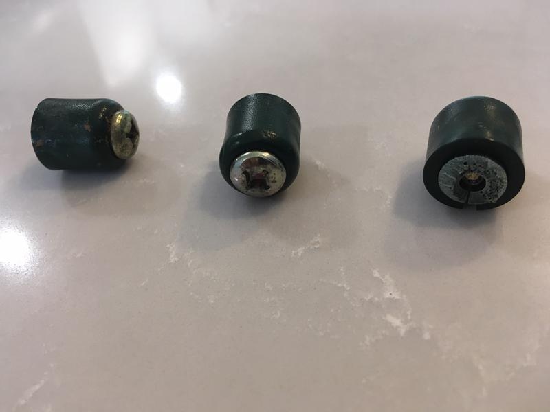 The sheared off pieces