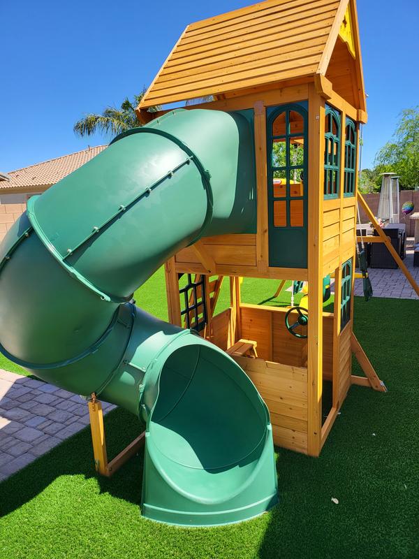 Big backyard cloverdale cheap wooden playset by kidkraft