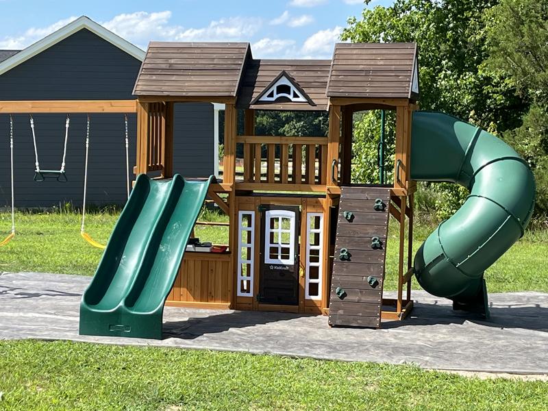 Kidkraft Costco Swings And Slides Wooden Swing Set Summit View