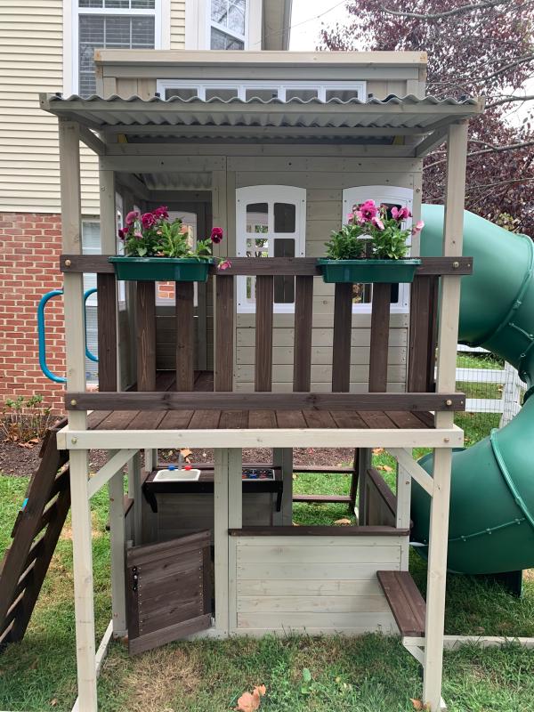 2 story wooden playhouse