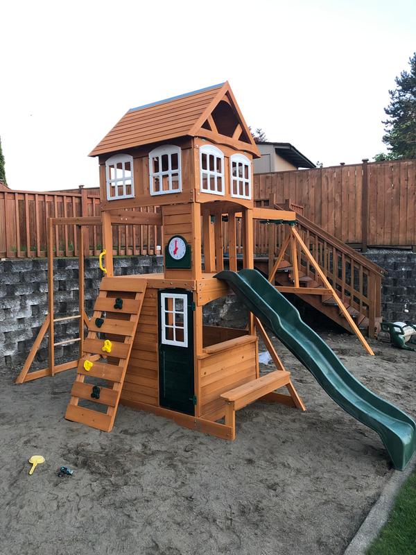 kidkraft cranbrook wooden playset swing set