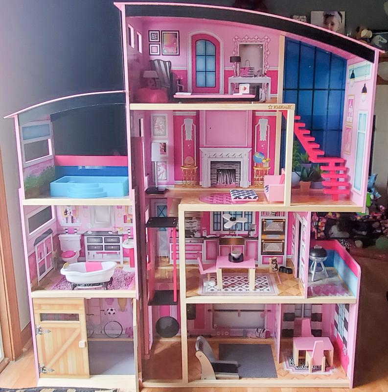kidkraft wooden dollhouse shimmer mansion