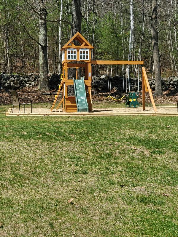 kidkraft cranbrook wooden playset swing set