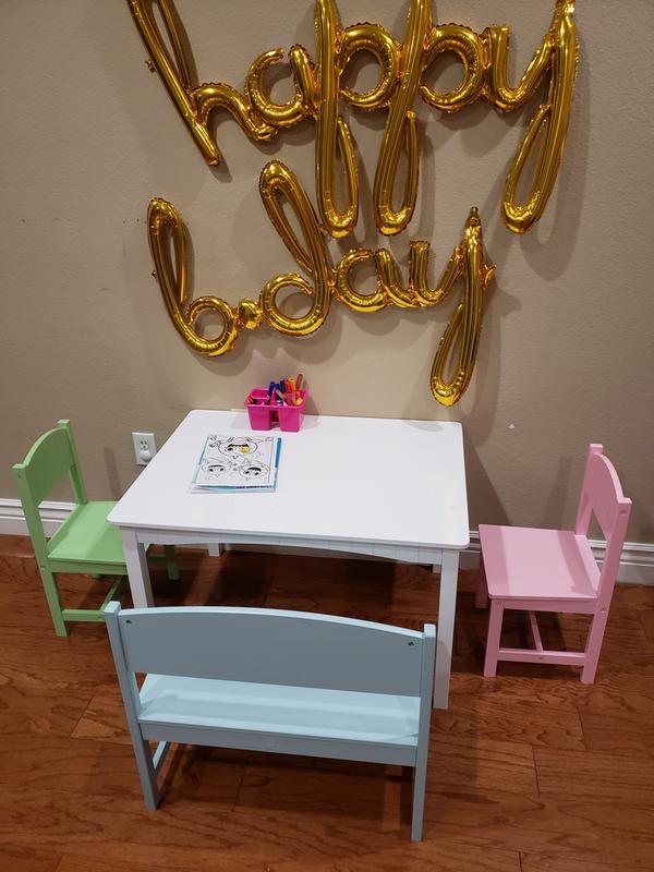 kidkraft nantucket table with bench and 2 chairs