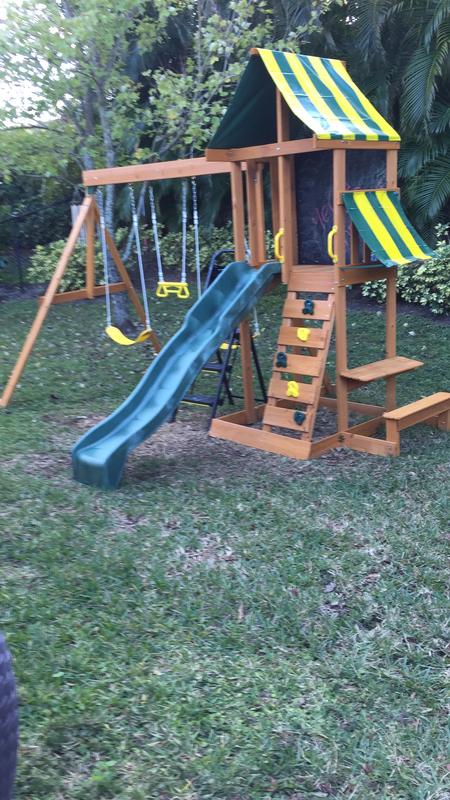 spring meadow wooden swing set