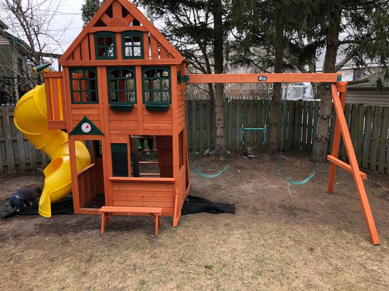 preston wooden swing set