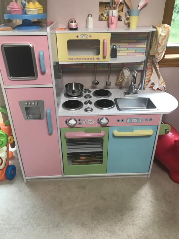 kidkraft uptown pastel play kitchen and laundry playset