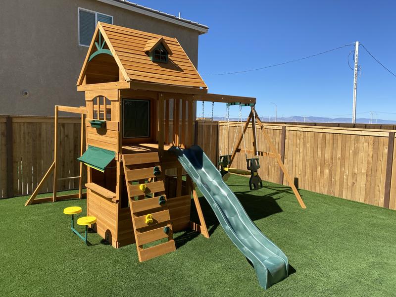 Have a question about KidKraft Ridgeview Deluxe Clubhouse Wooden Swing Set Pg 1 The Home Depot