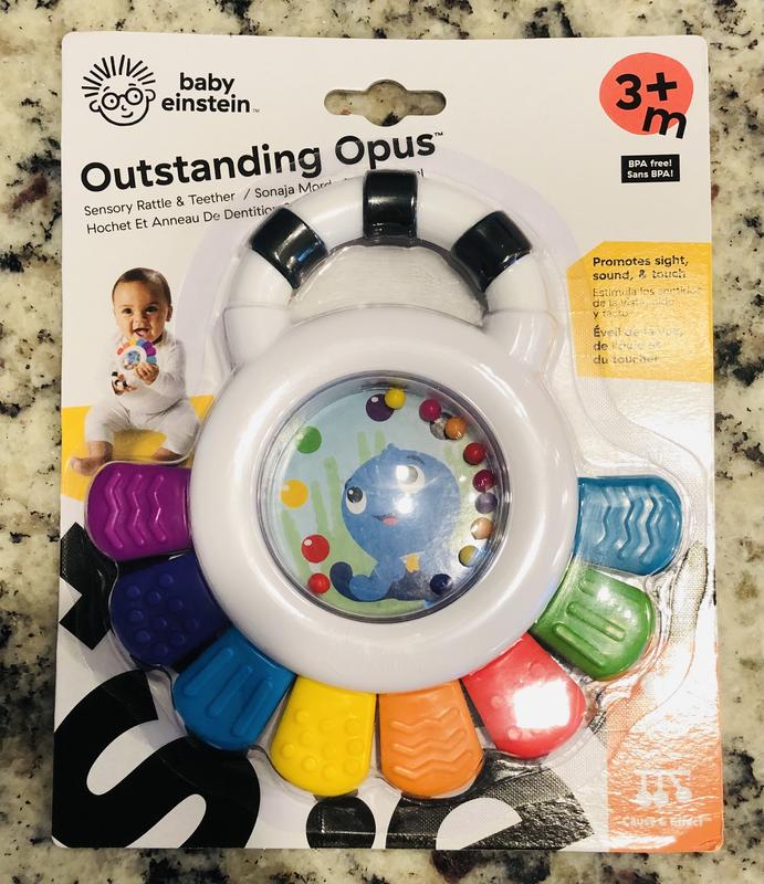 Jucarie Senzoriala Baby Einstein Curiosity Clutch Twist & Pop Rattle Teether - Petit Bebe