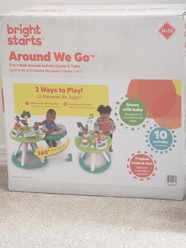 Bright Starts 2-in-1 Walk-Around Activity Centre and Play Table - Walker  with Music, Lights and Interactive Toys